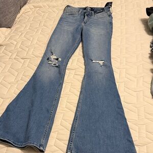 Hollister Light Blue Distressed Flare Jeans
